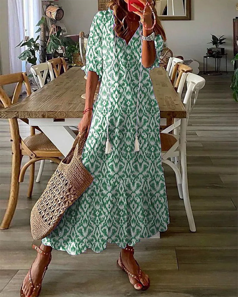 Aria Boho Tummy Coverage Dress in green