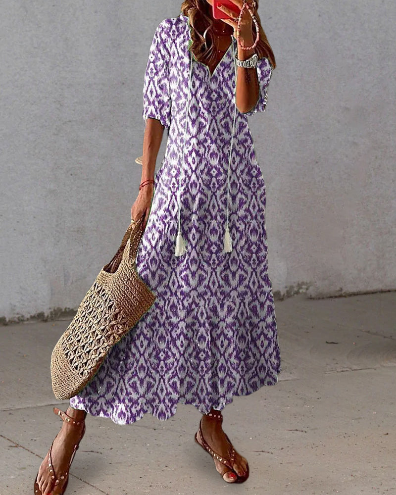 Aria Boho Tummy Coverage Dress in purple