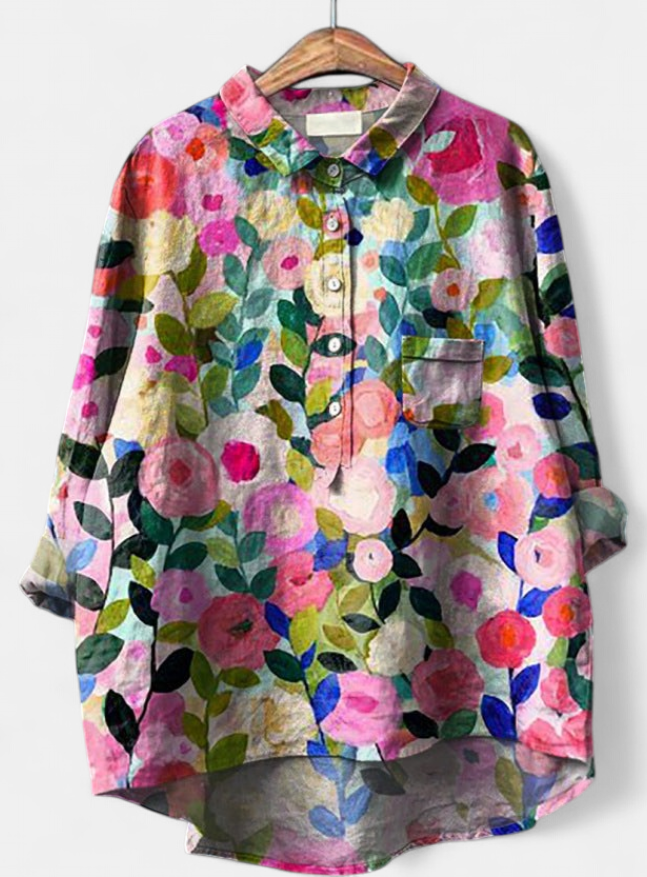 Caitlin Classic Floral Blouse in print 2
