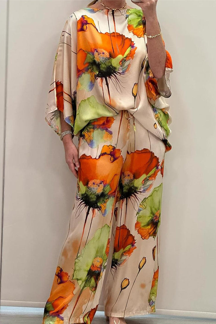 Emmarie Classy Printed Set in orange