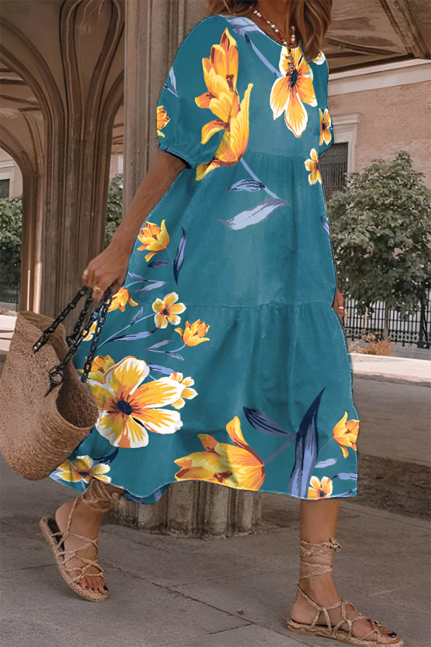 Iris and Midi Dress in green