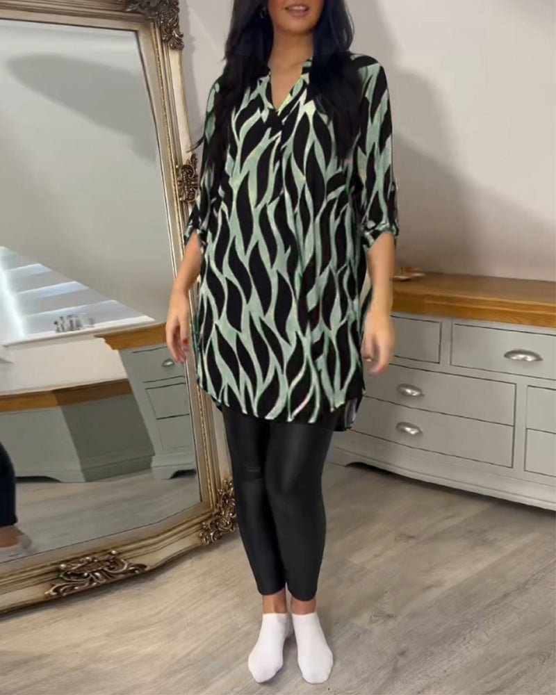 Chelsie Versatile Elegance Blouse in green