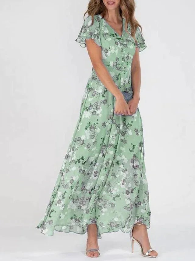 Zuri Glamorous Tummy Covering Dress in green
