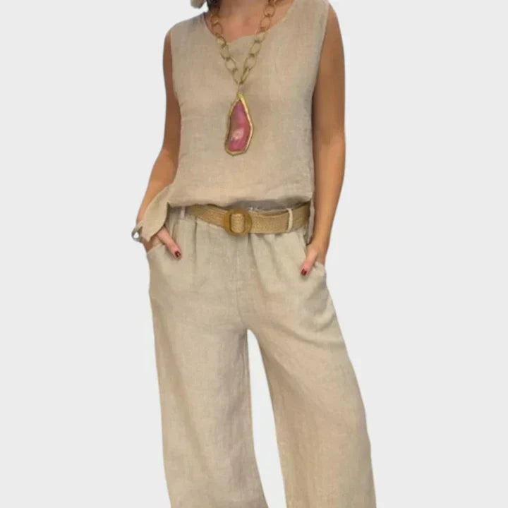 Paloma Complete Boho Two-piece Set in beige