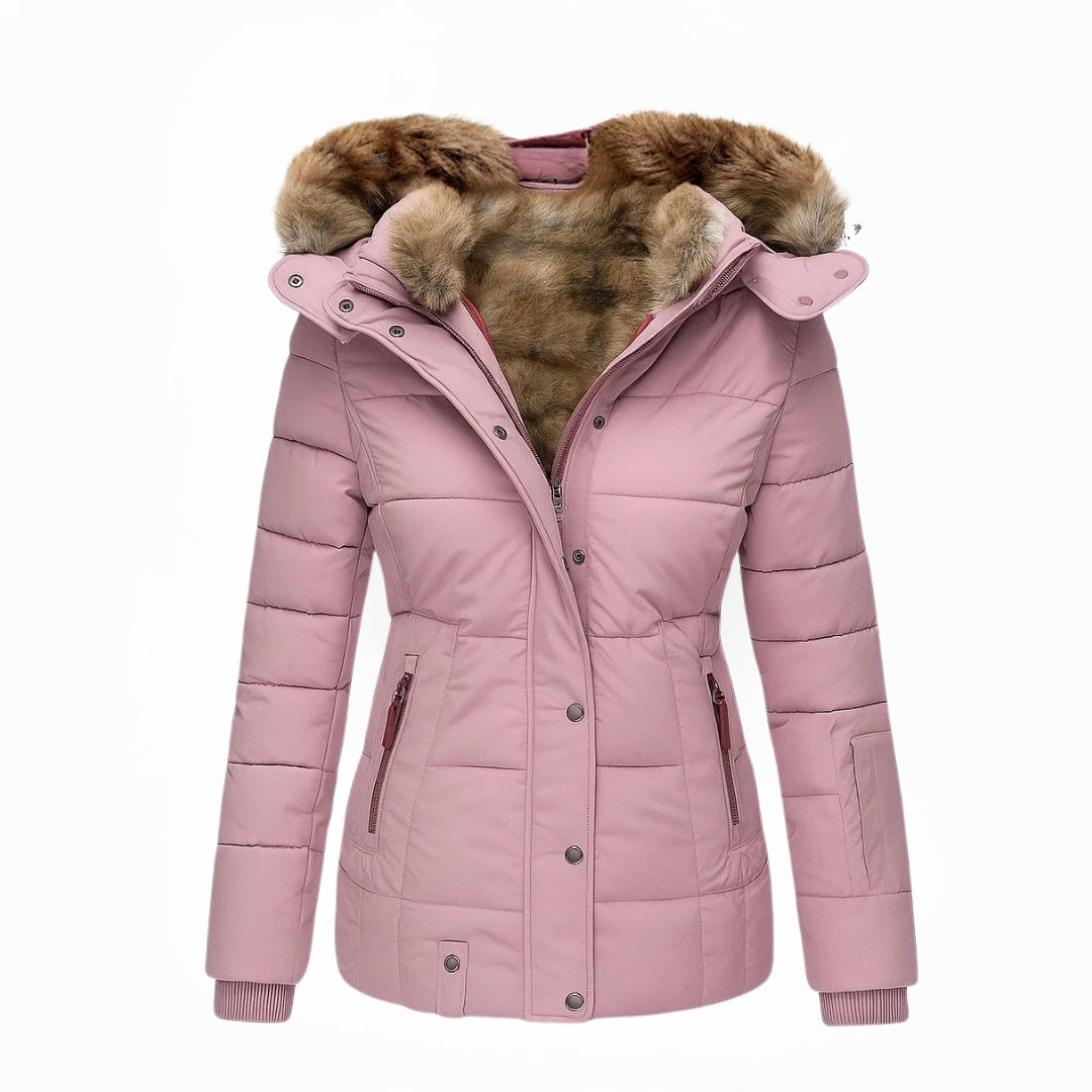 Alisson Winter Coat with Fur in pink