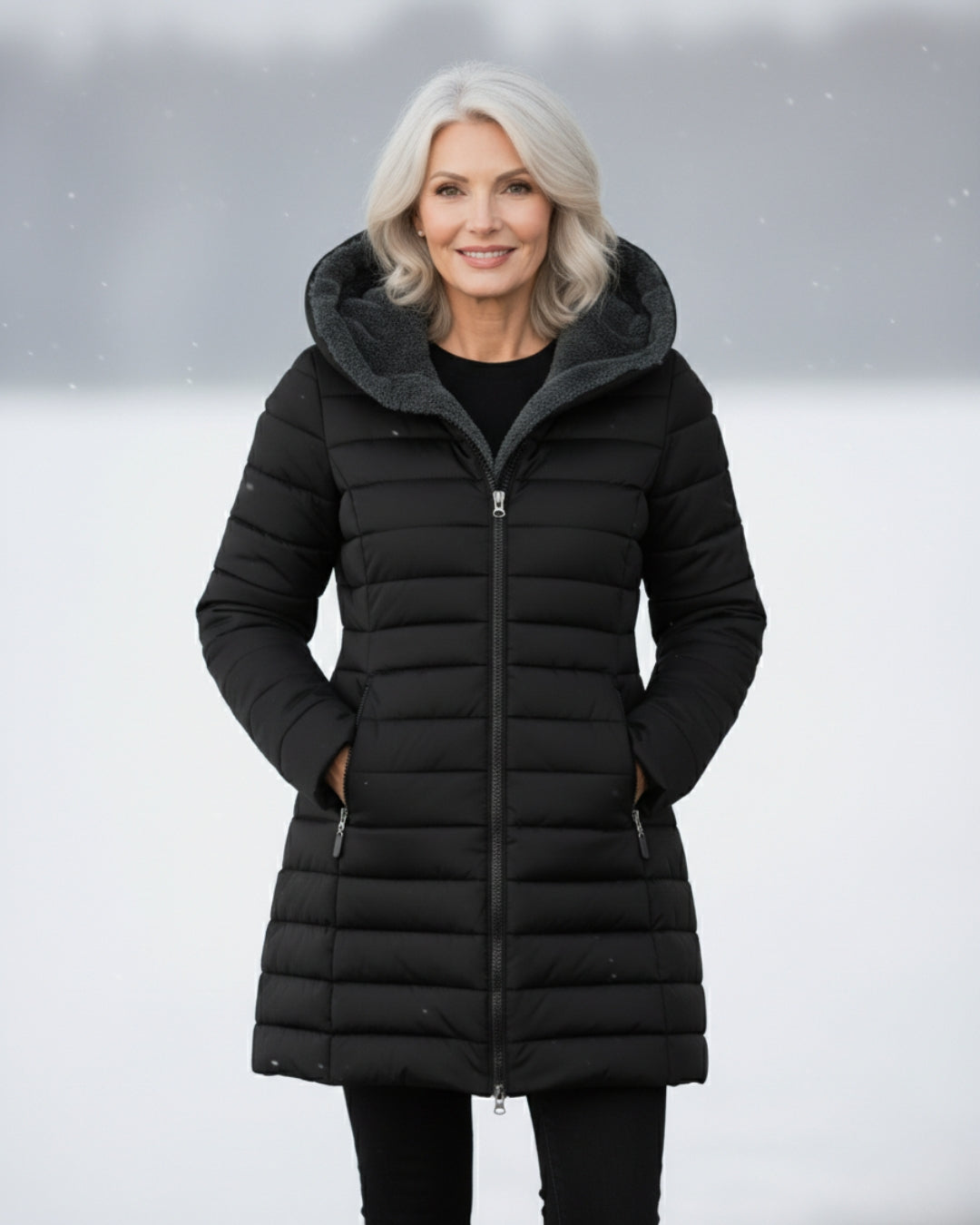 Clair Puffer Jacket Lined in black