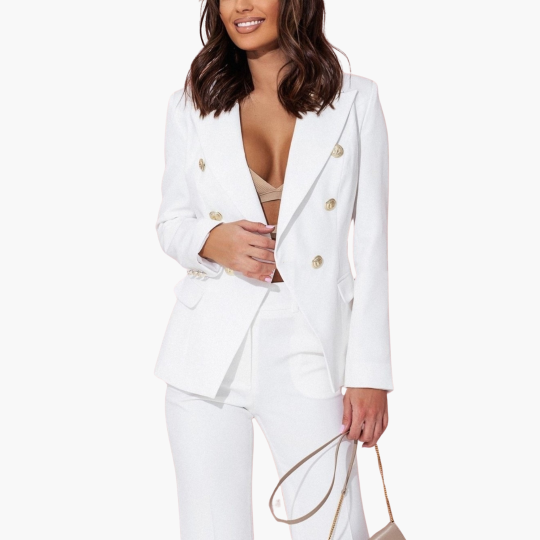 Alice Long Sleeve Suit in white