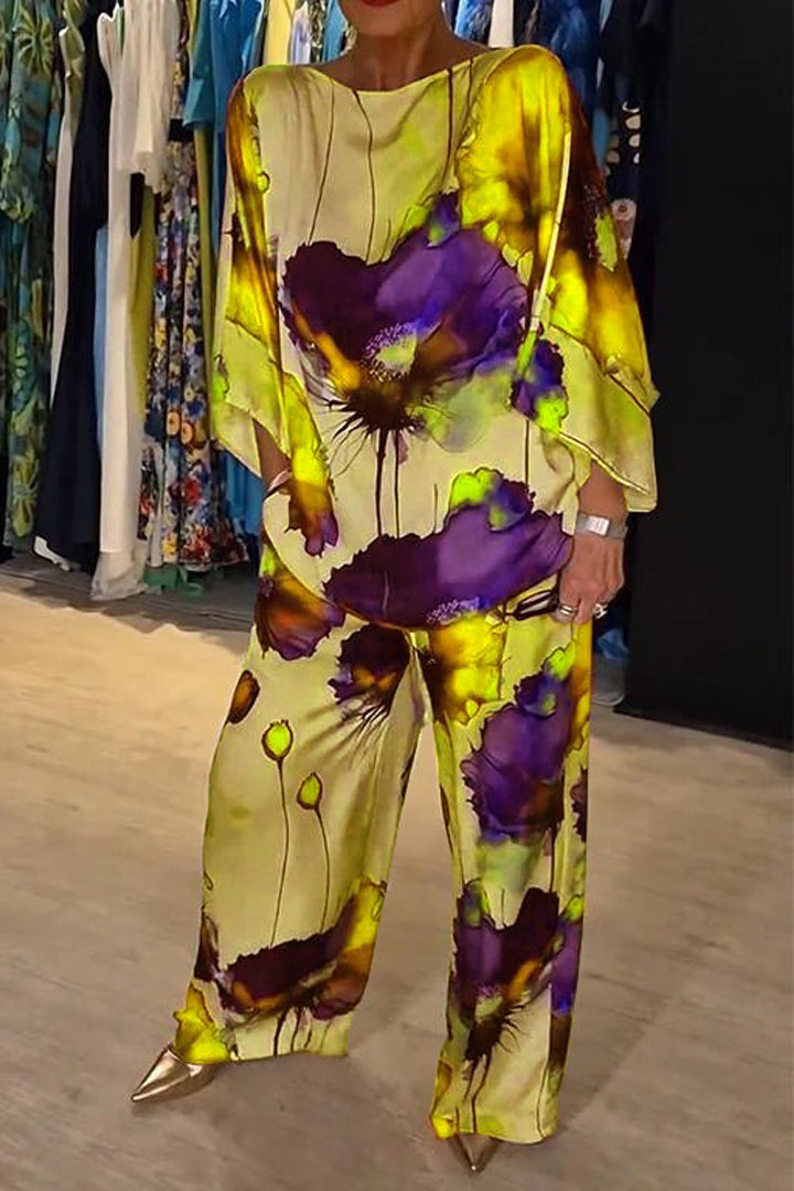 Emmarie Classy Printed Set in yellow
