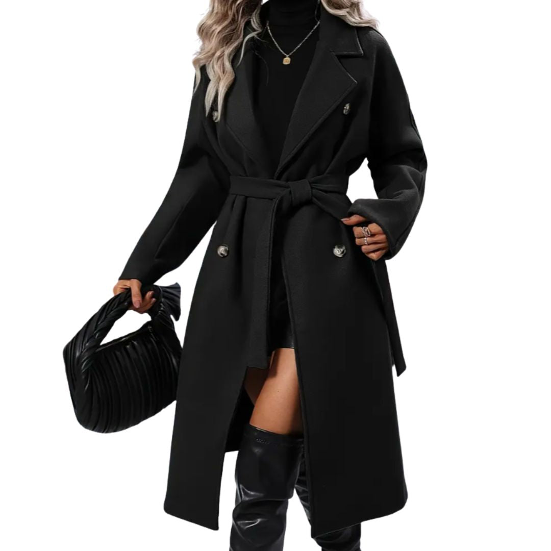 Bramwell Longline Winter Trench Coat in black