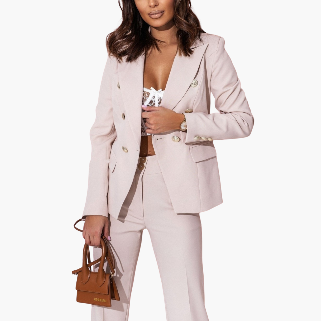 Alice Long Sleeve Suit in baby pink