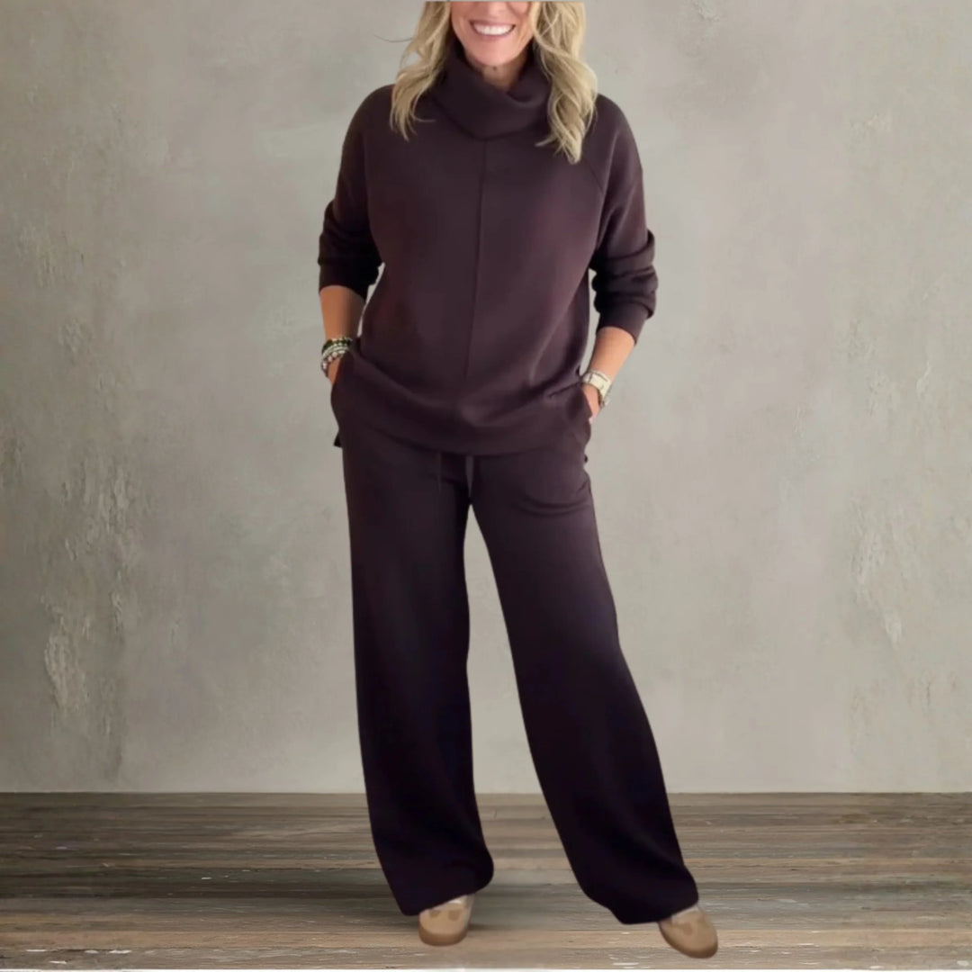Sandy Breathable Knit Two-piece Set in purple