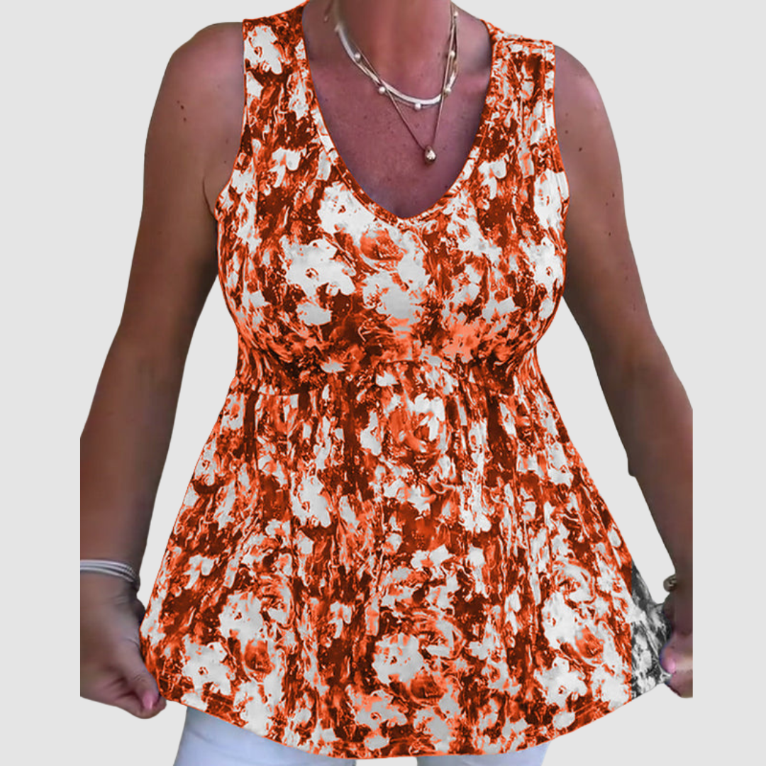 Natasha Breathable Top in orange