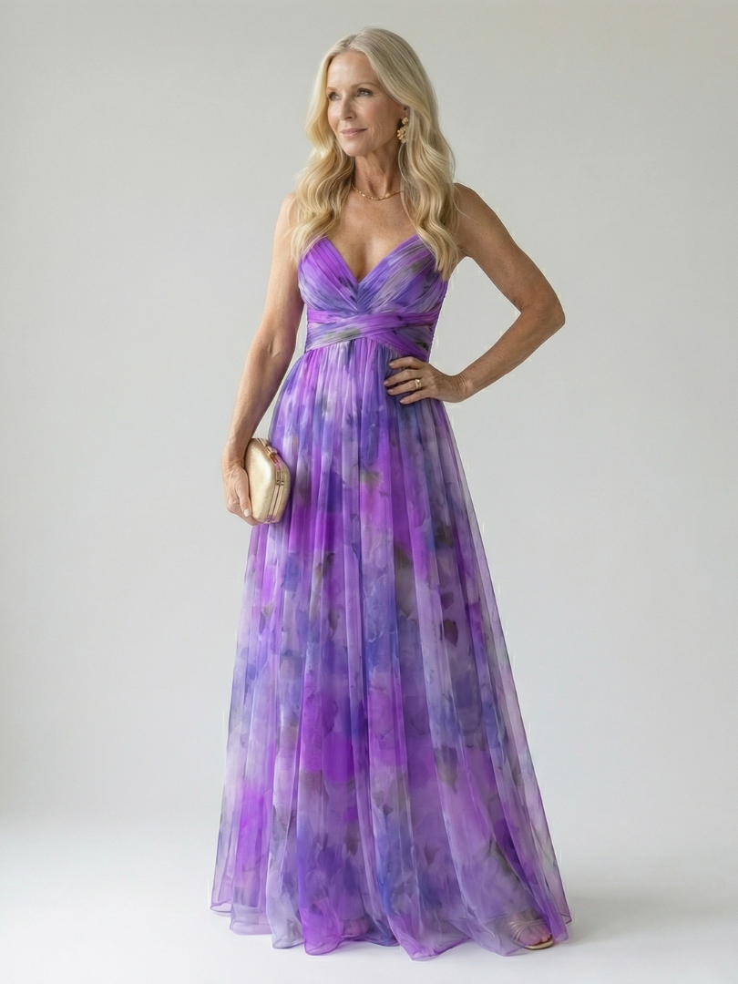 Irena Maxi Wrap Dress in purple