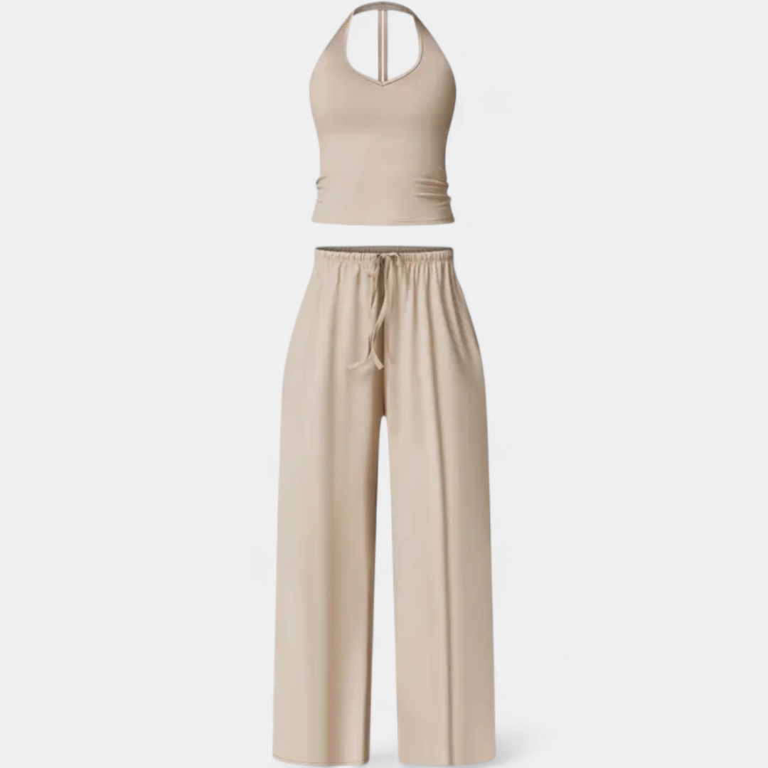 Teagan Flare Leg Padded Sports in light khaki