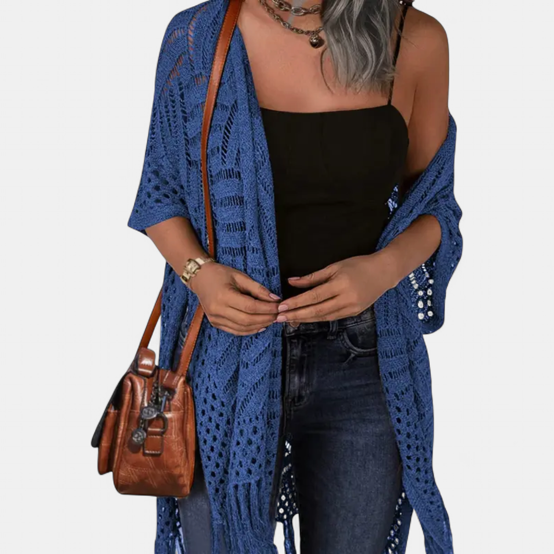 Sol ne Boho Crochet Tassel in azure