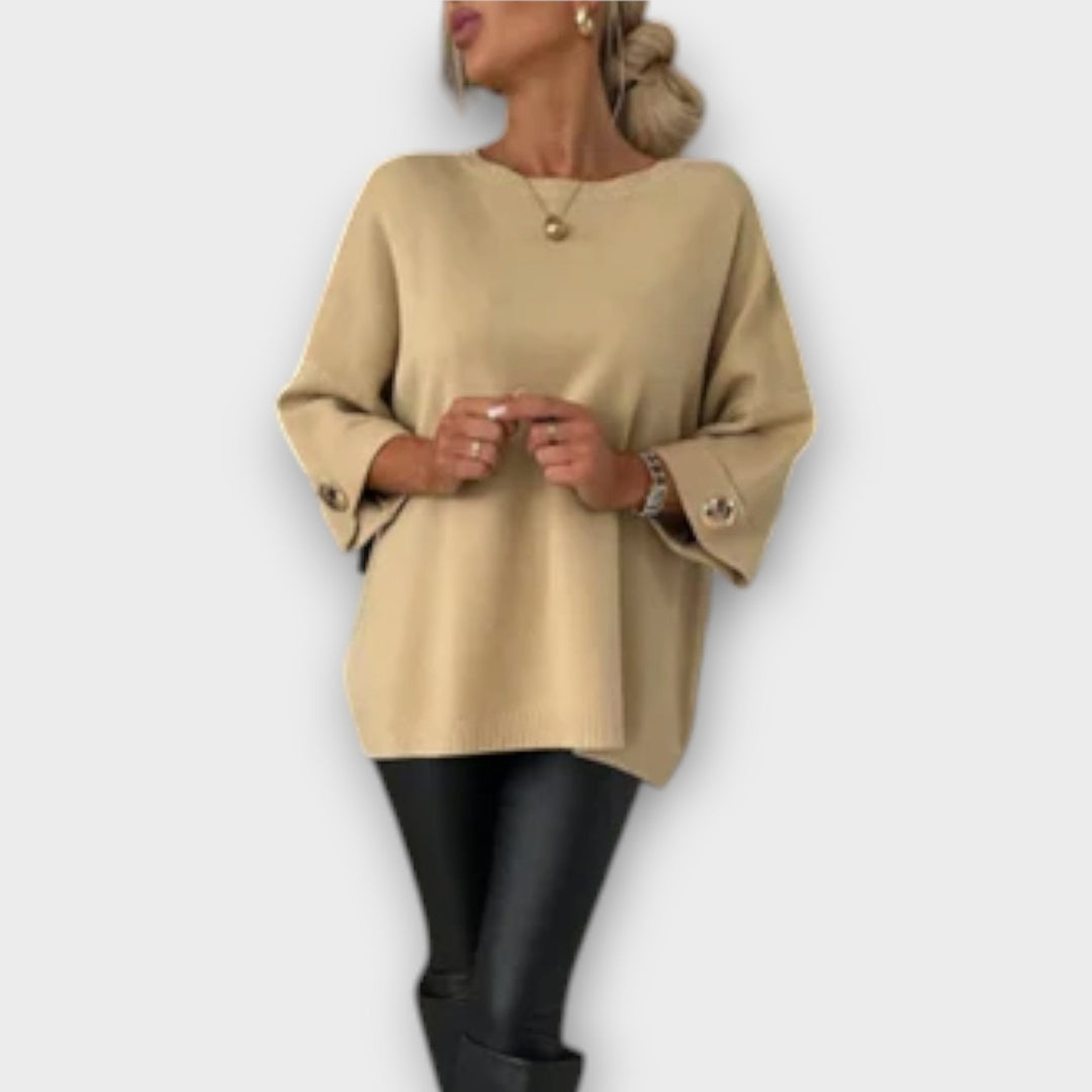 April Sweater Blouse in beige
