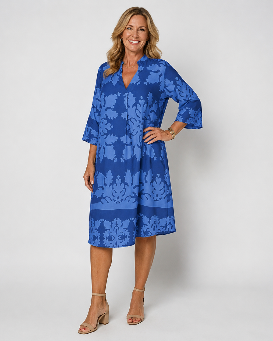 Giada Light Bloom Dress in blue