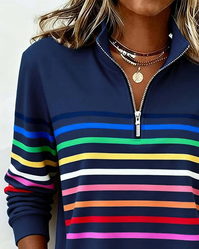Sanne Colorblock Sweater in navy