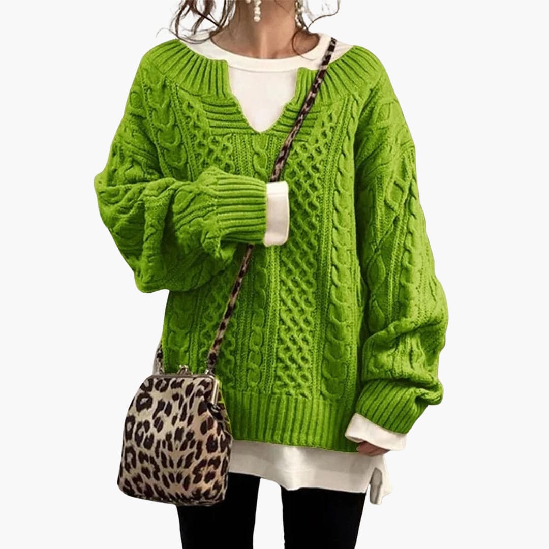 Holly Oversized Knit Sweater in green