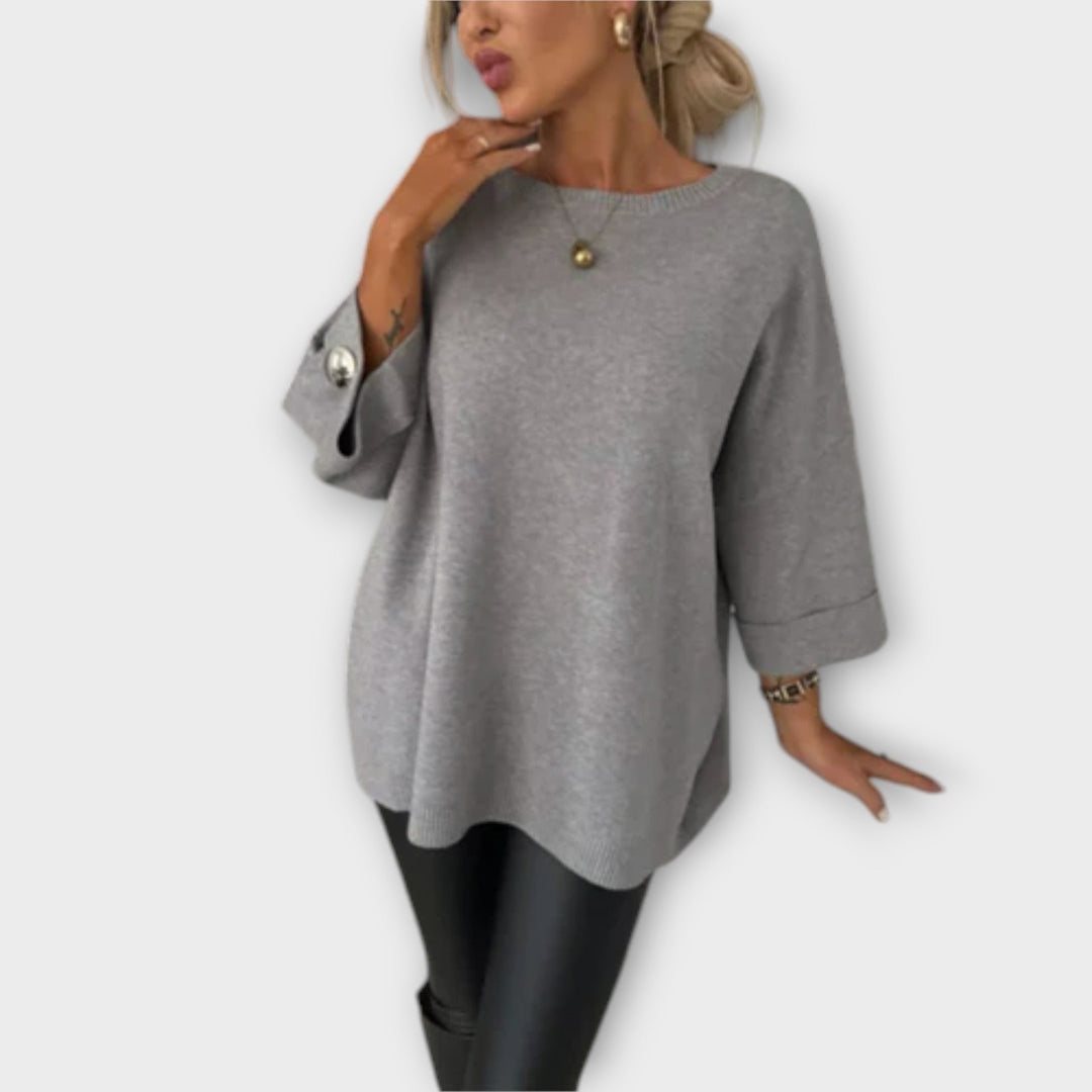 April Sweater Blouse in gray