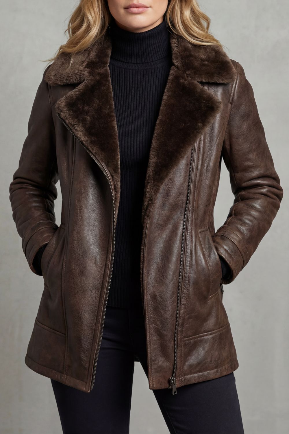 Raine Shearling-lined Leather Jacket