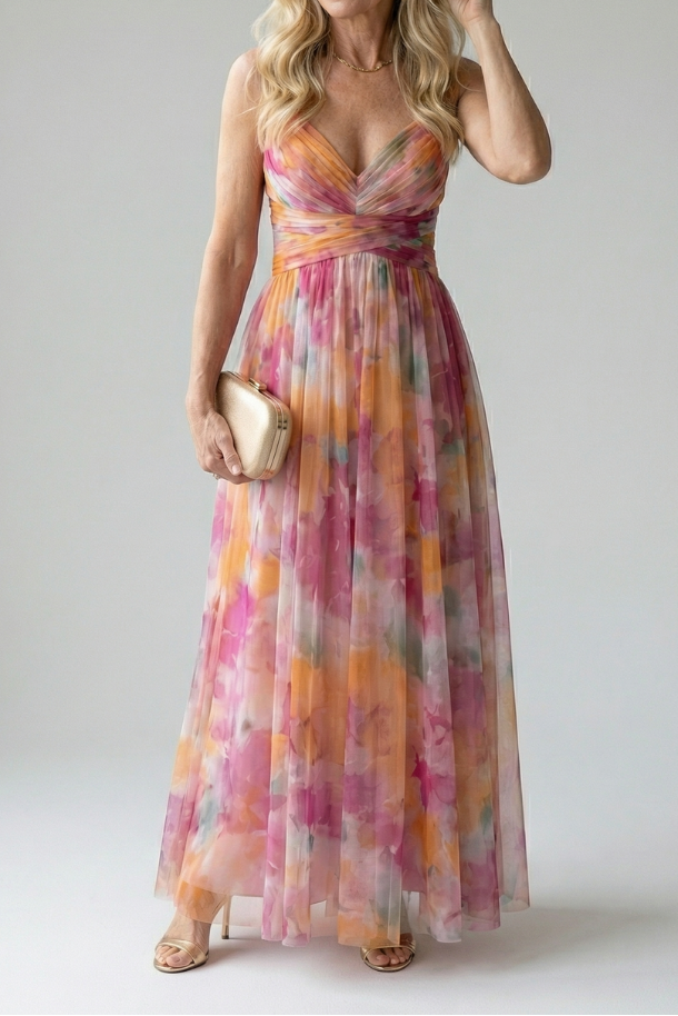 Irena Maxi Wrap Dress in multicolor