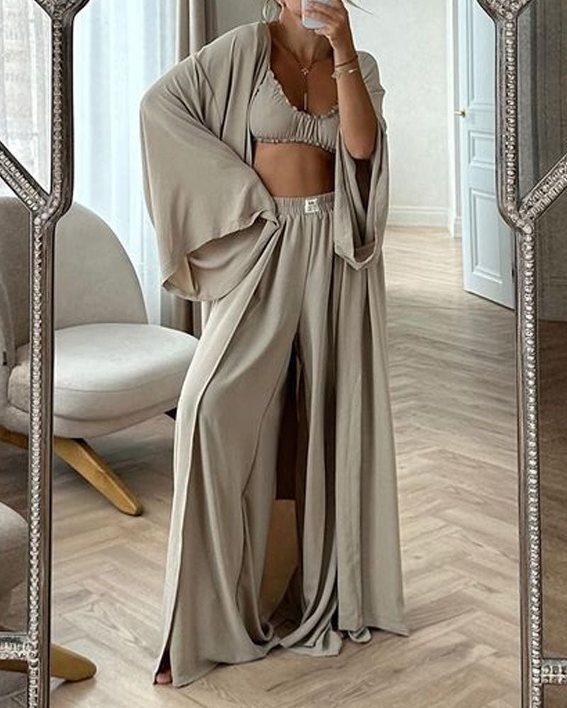 Iana Cardigan 2-piece in light gray