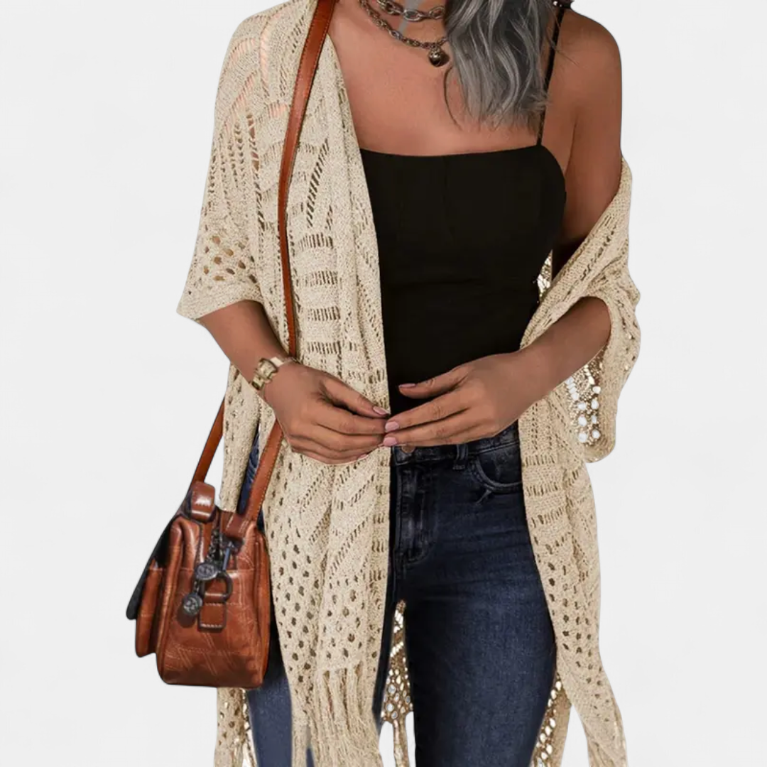 Sol ne Boho Crochet Tassel in beige