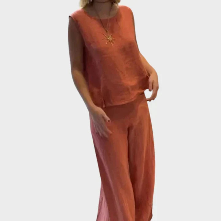Paloma Complete Boho Two-piece Set in orange