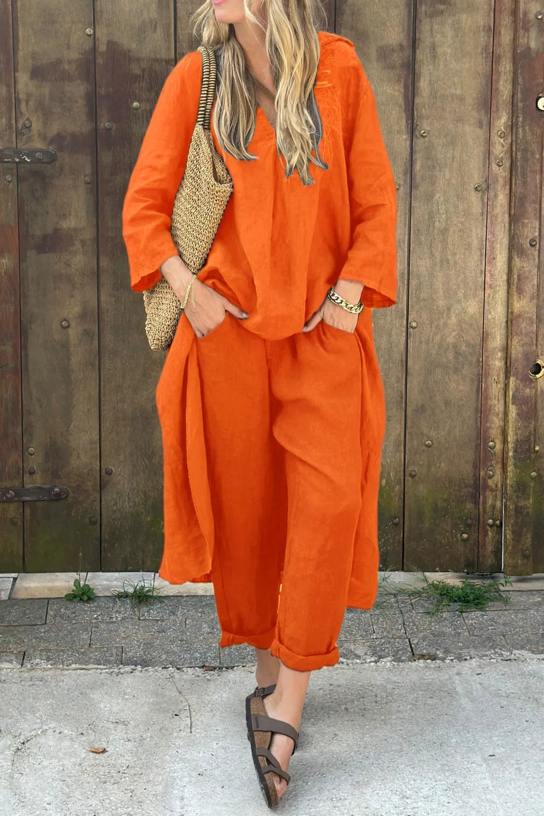 Carolyn and Set in orange