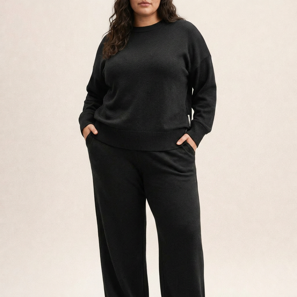 Lowri Knit Set in black