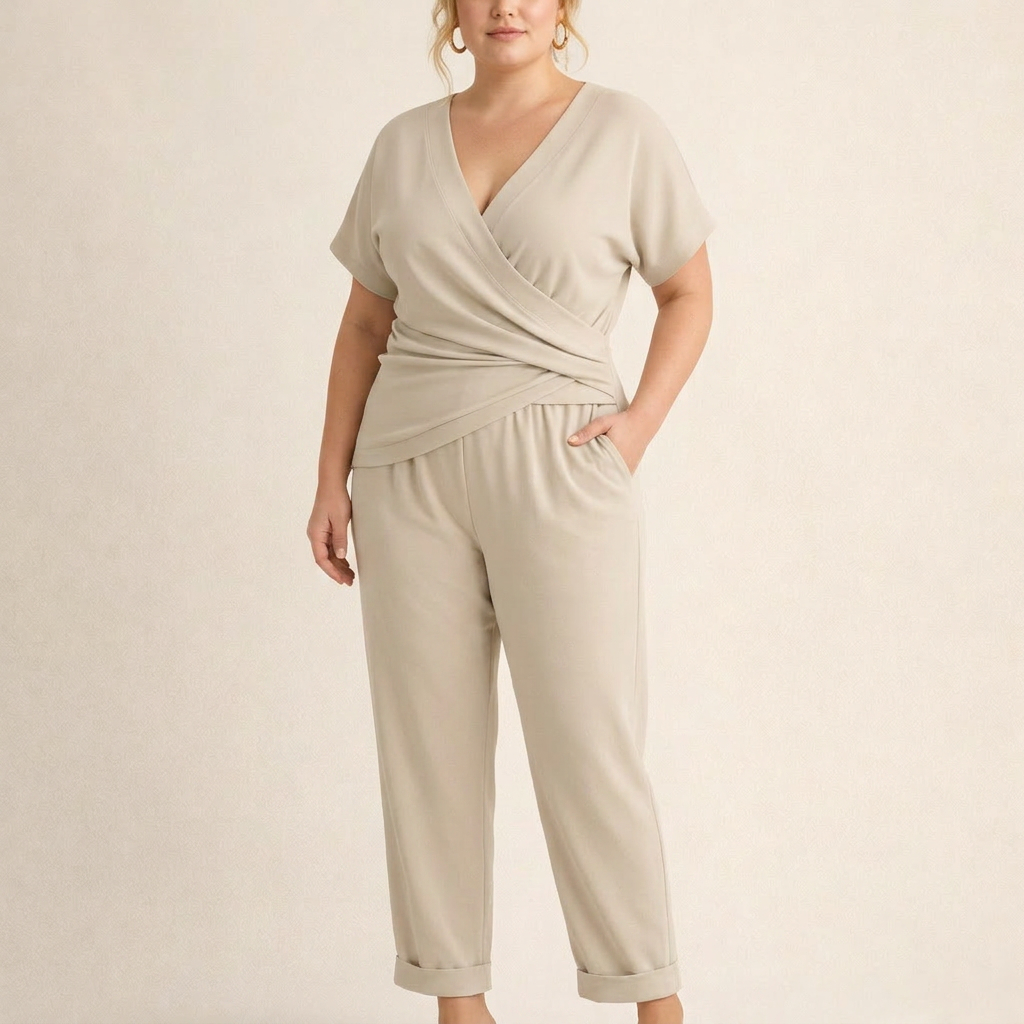 Junia Wrap Jumpsuit in beige
