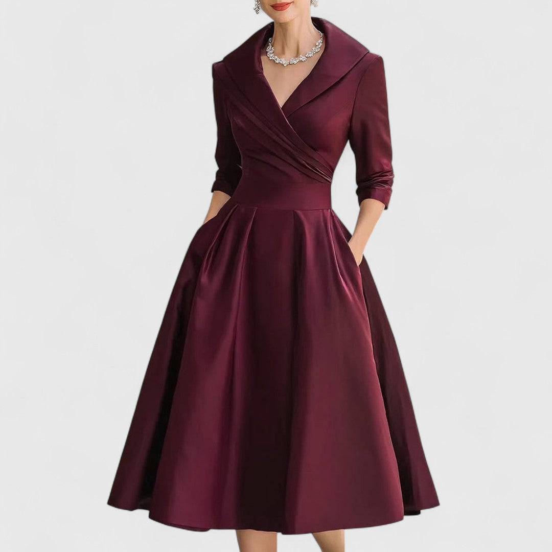 Marley Quinn Midi Dress in deep red