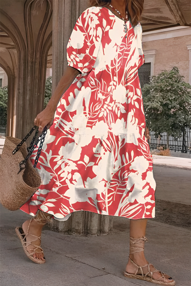 Iris and Midi Dress in red