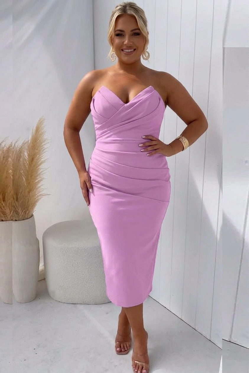 Ffion Flattering Draped Dress in pink