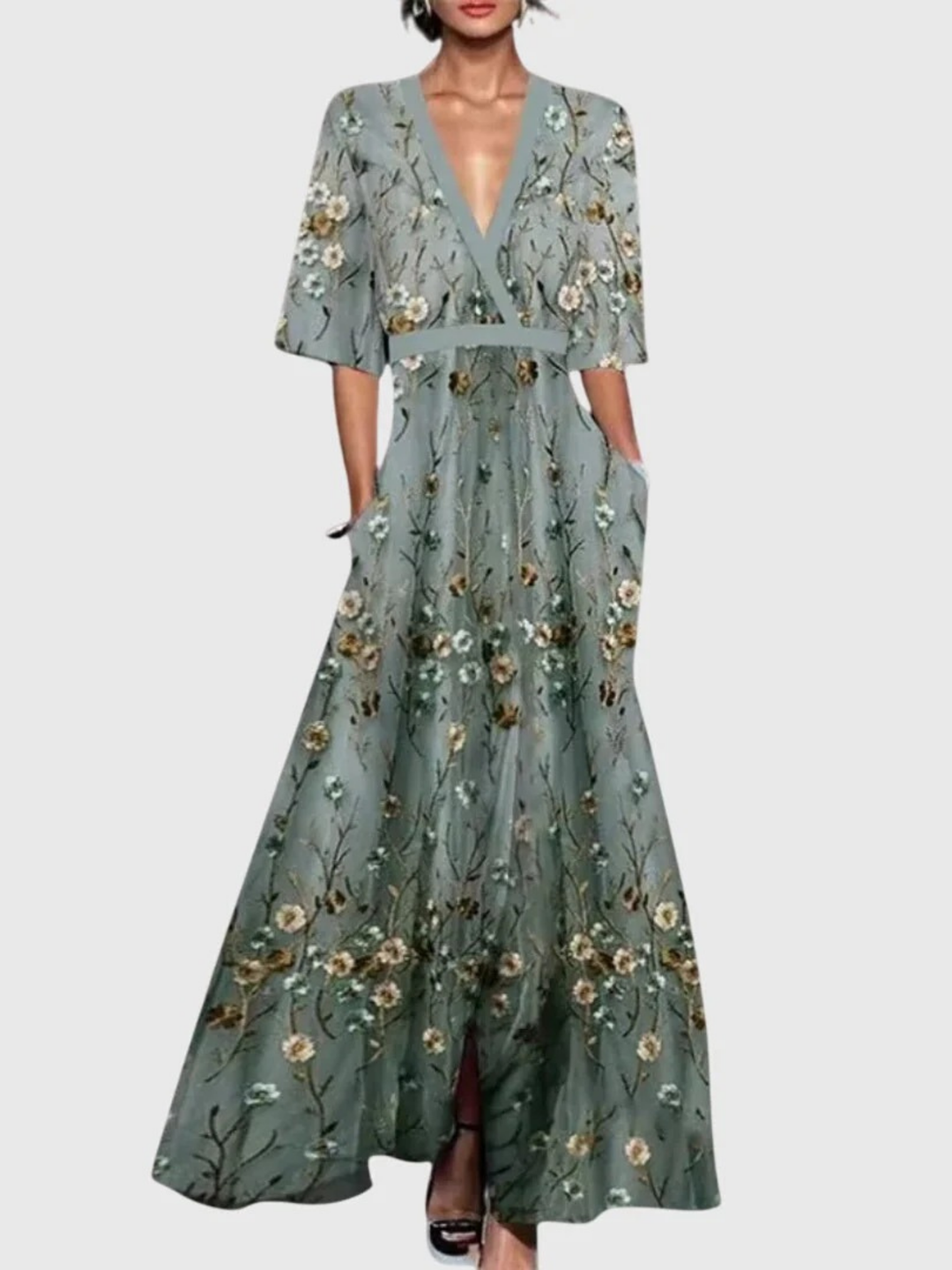 Christelle Spring Maxi Dress in sage
