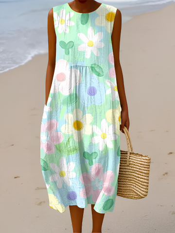 Erin Midi Dress Pastel Blossom in multicolor