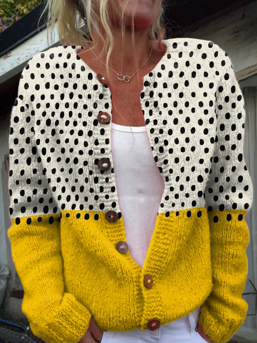 Junella Two-tone Polka Dot Handmade