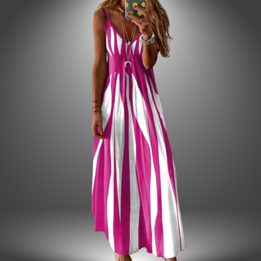 Angela and Long Dress in pink