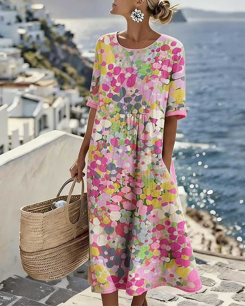 Julissa Charming Floral Dress in pink