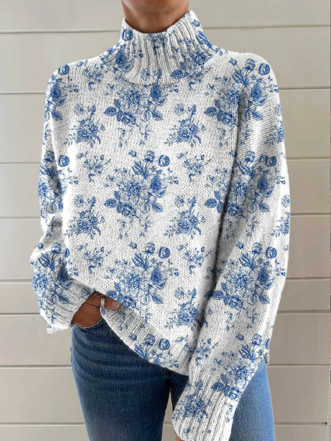 Ruby Blossom Turtleneck Sweater in multicolor