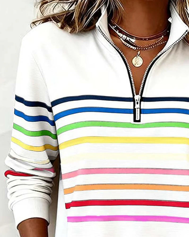 Sanne Colorblock Sweater in white
