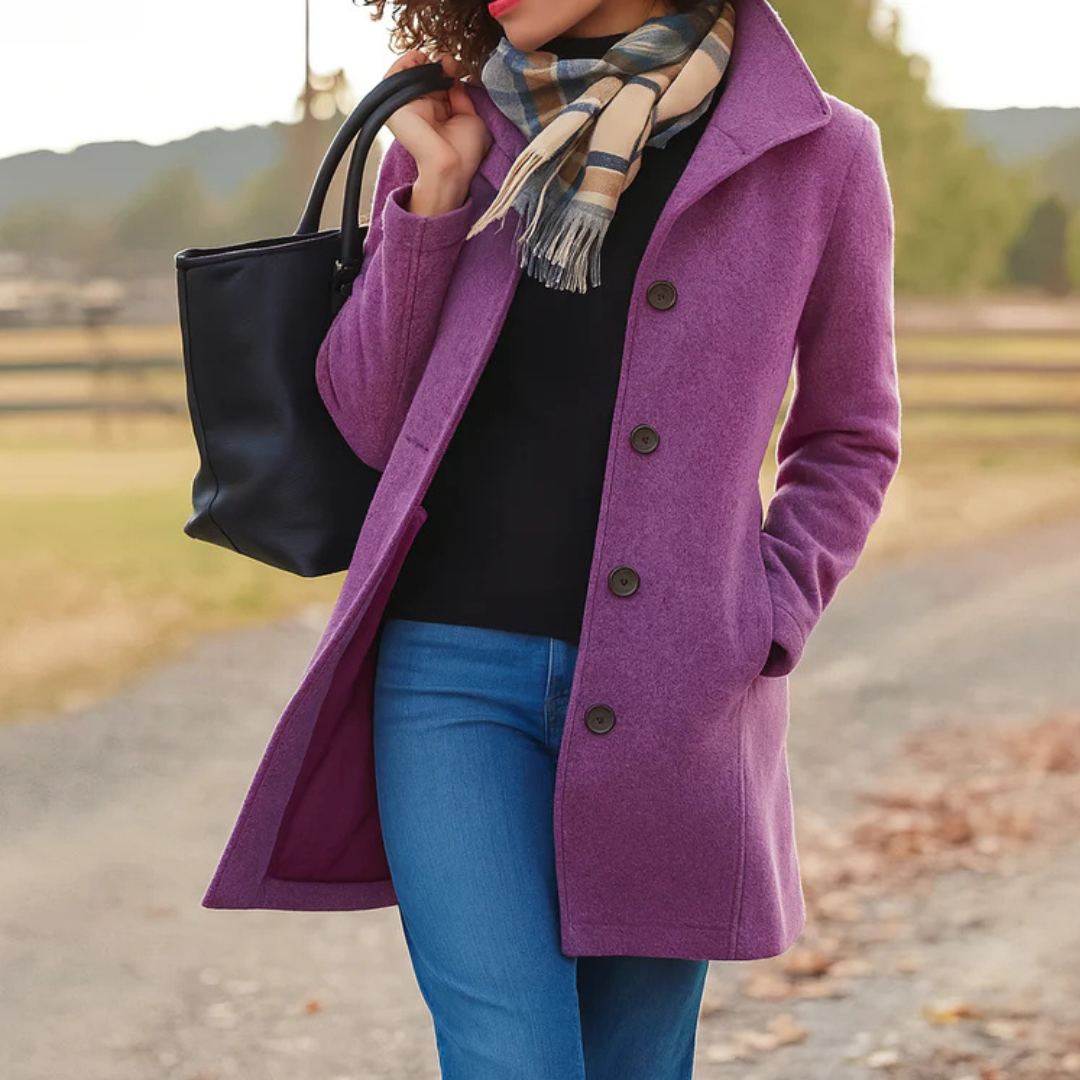 Lyzia Classic Coat For Chilly in violet
