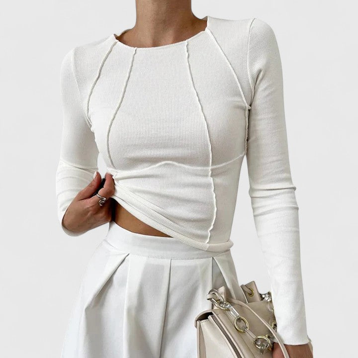 Denise Long-sleeve Top in white
