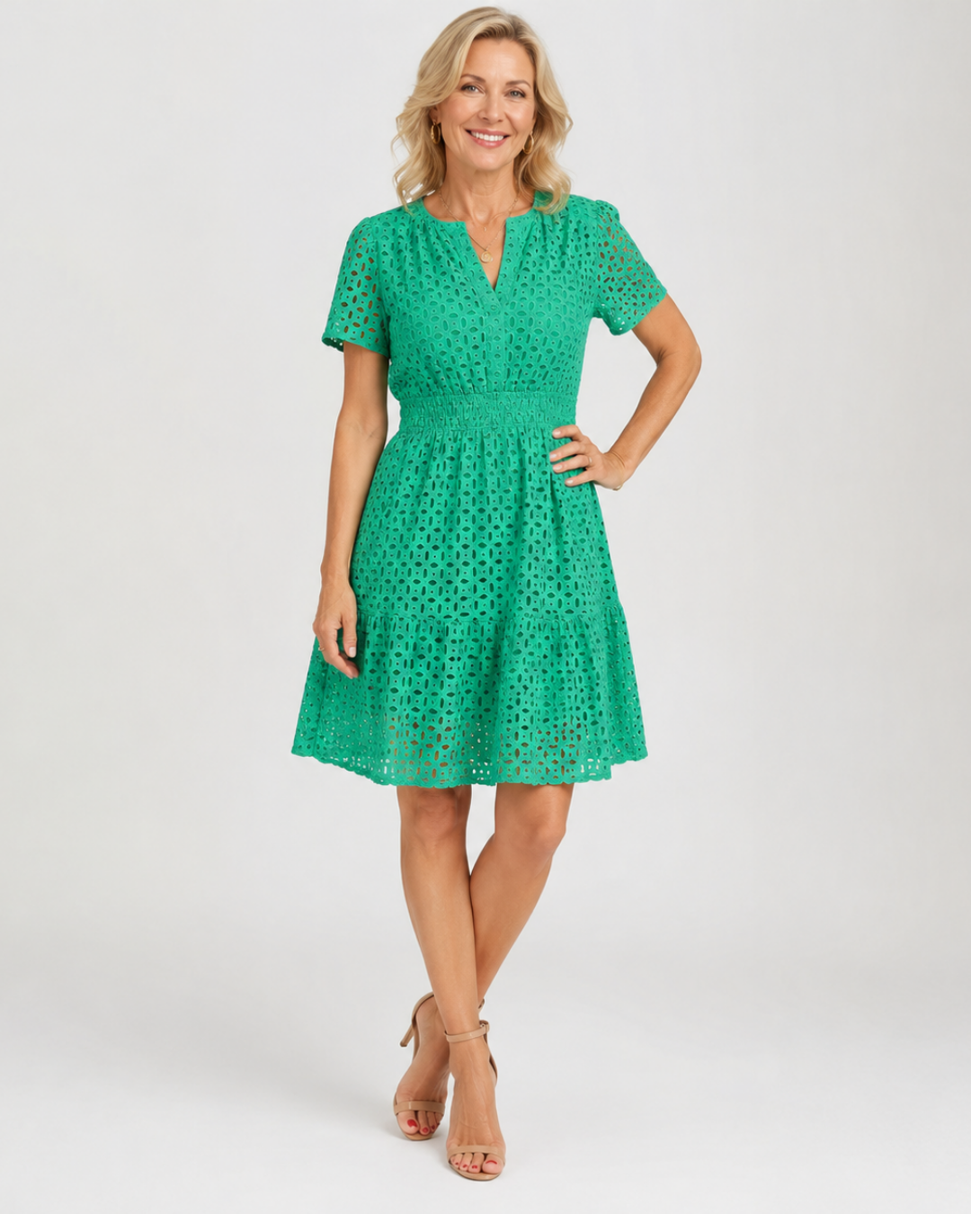 Magda Sweetheart Neckline Dress in green