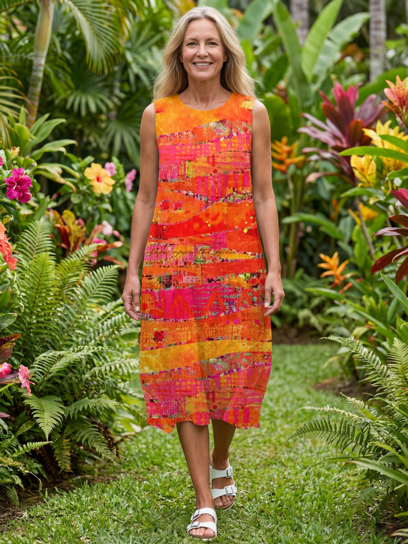 Leilani Painted Path Midi Dress in multicolor