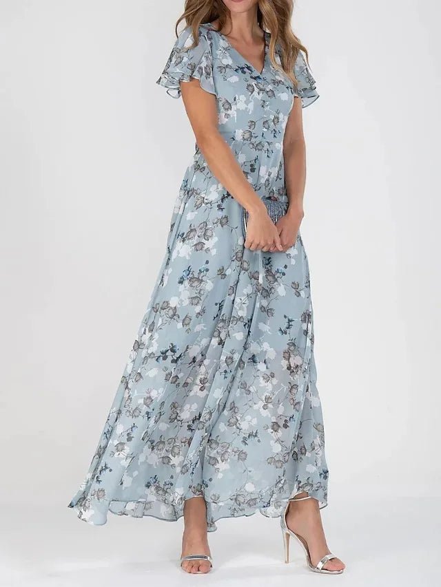 Zuri Glamorous Tummy Covering Dress in blue