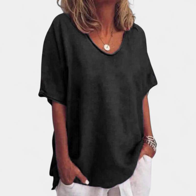 Callie Loose Fit Top in black