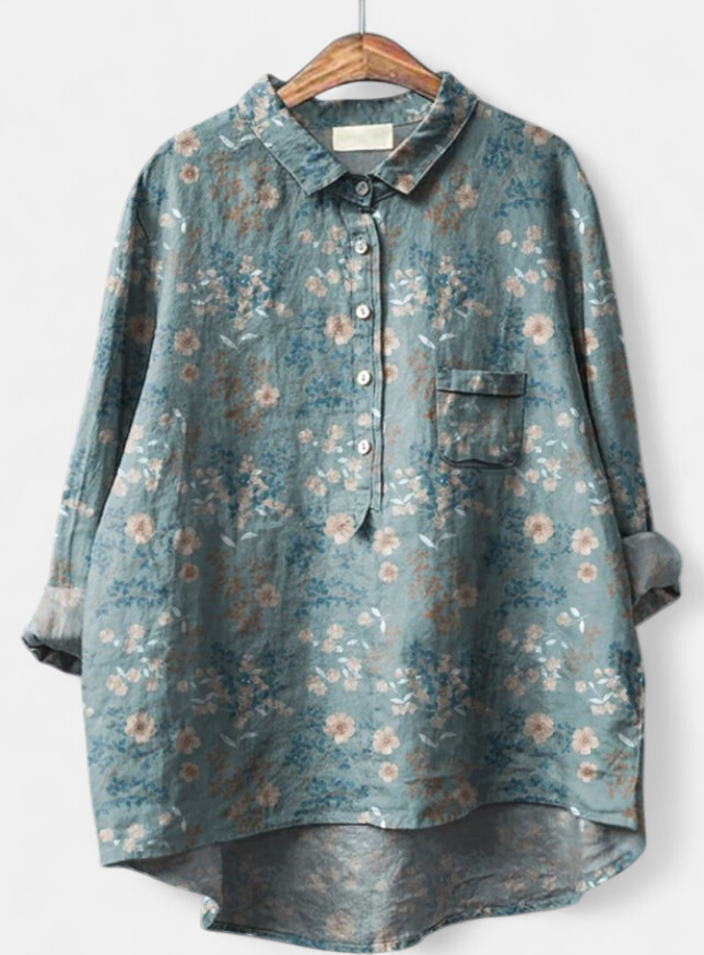 Caitlin Classic Floral Blouse in print 8