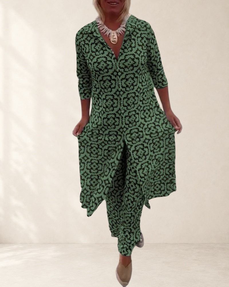 Maeve Geometric Elegance Set in green